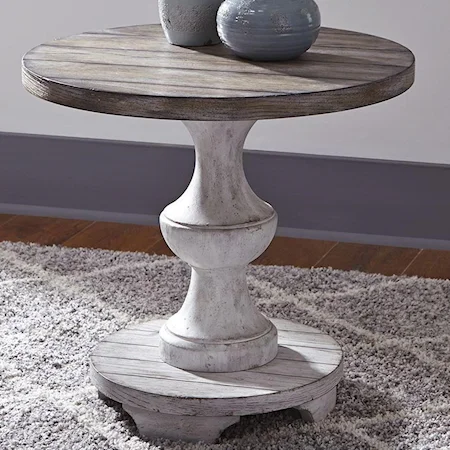 Traditional Pedestal End Table